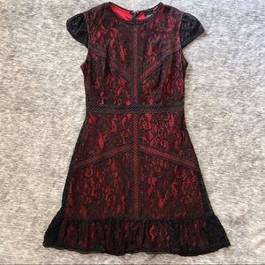 Elegant black-red lace dress!